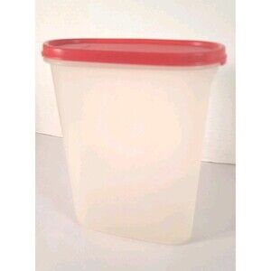 Vintage Tupperware #1614-7 Container with Red Lid 9 3/4 Cup Modular Mate